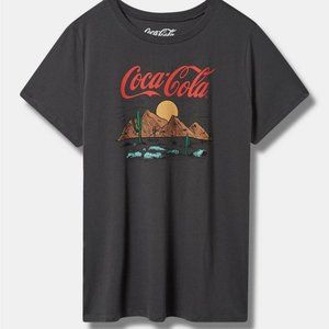 NWT Coca Cola Unisex Classic Fit Cotton Crew Graphic Tee Vintage Black Size 2x